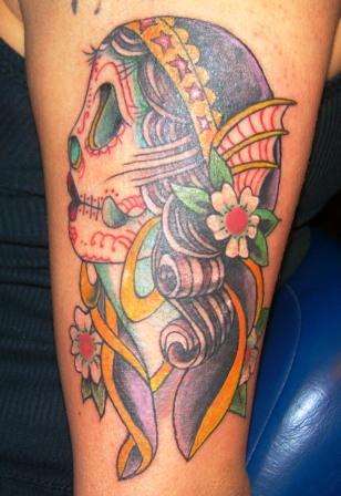 female skull tattoo