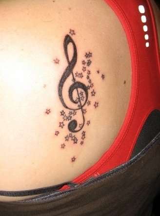 Music and Stars tattoo