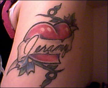 heart and name tattoo
