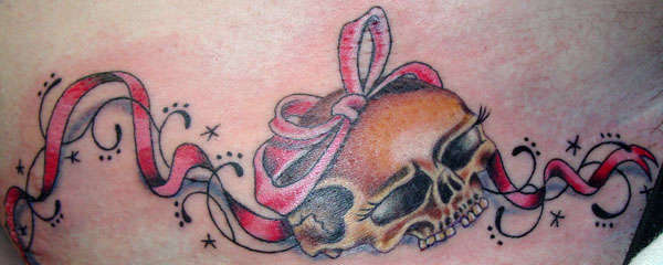 Skully Ribbon tattoo