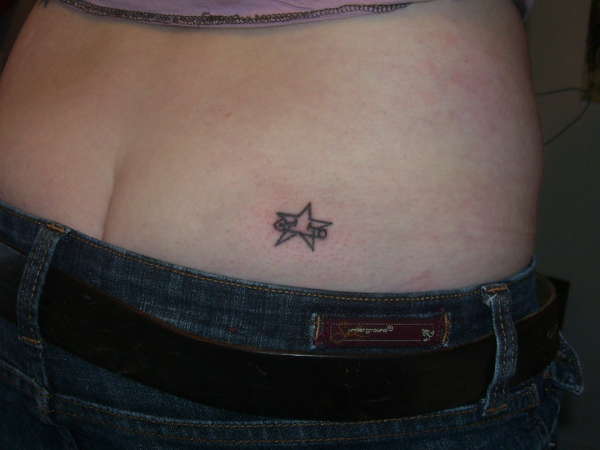 Safety Pinned Star to the Ass tattoo