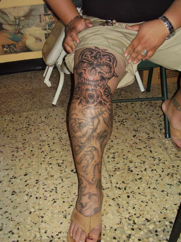 biomechanic skull 2 tattoo