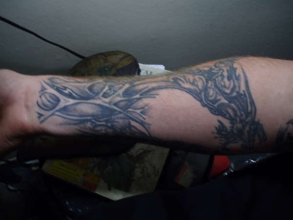 my 1st tatt  a water dragon starting on my wrist tattoo