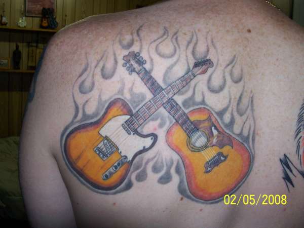 my 2 guitars tattoo