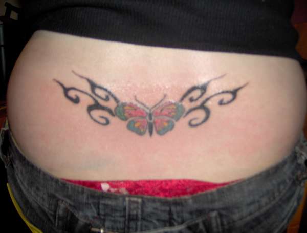 butterflie with tribal tattoo