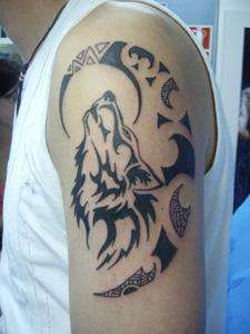Wolf and Tribal tattoo