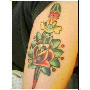 Sailor Jerry Dagger by David @ Anchors Aweigh tattoo