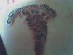 my daughters name and footprint tattoo