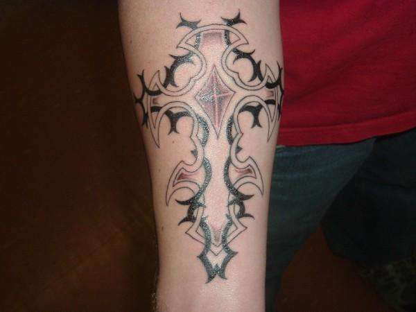 tribal cross tattoo