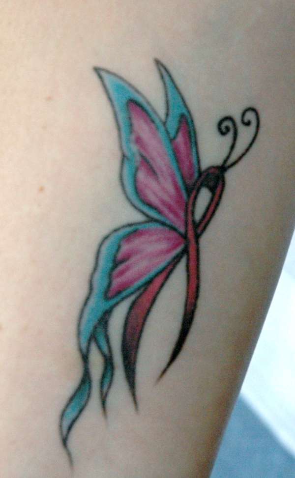 Breast Cancer Butterfly tattoo