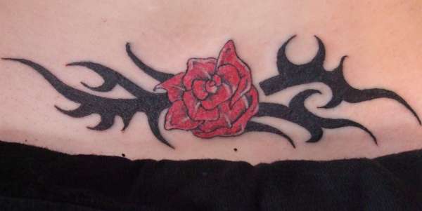 Rose n Tribal tattoo