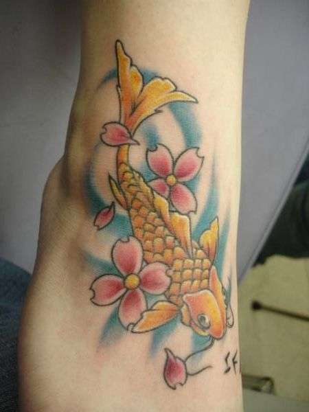 Koi in memory to my great grandmother. tattoo