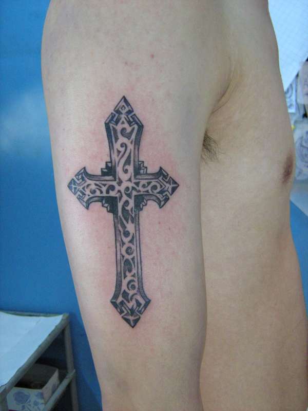 tribal cross...tatz done by st.angel78 tattoo