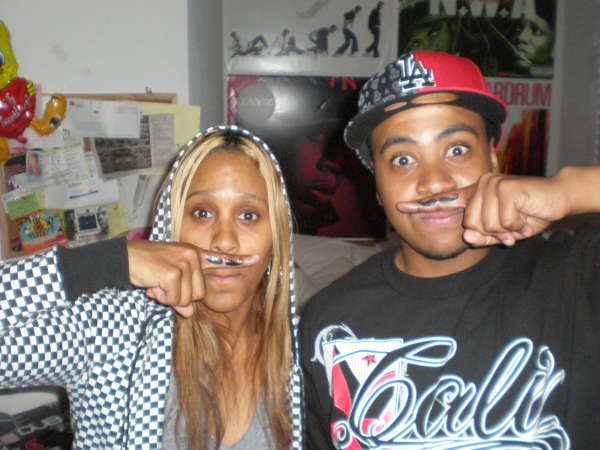 finger-stache tattoo
