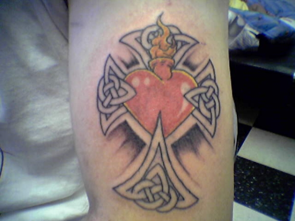 celtic cross cover tattoo