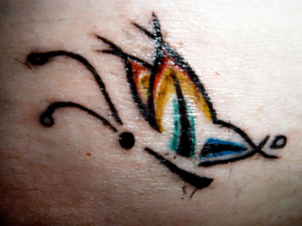 My first tat - K butterfly tattoo