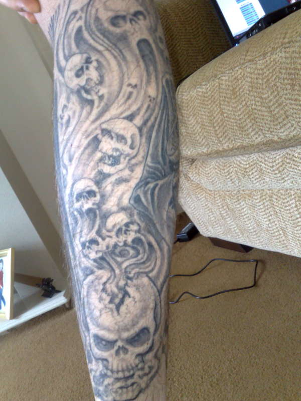 back of leg tattoo