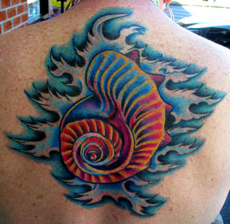 ocean shell tattoo
