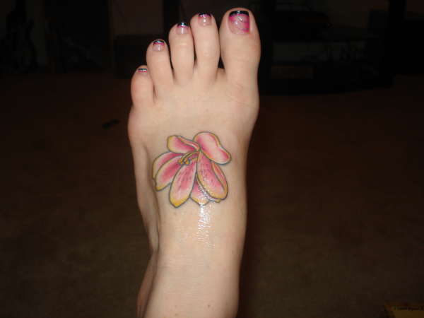 my left foot lilly tattoo