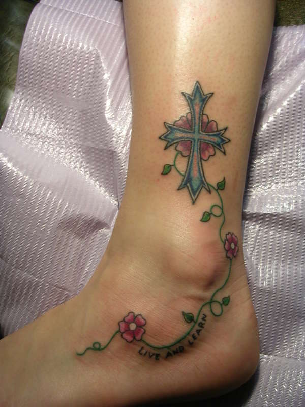 reworked cross tattoo