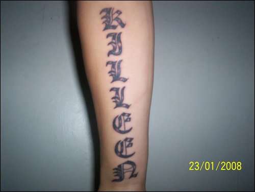 this is my 1st tatto of my family name tattoo