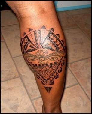 samoan tattoo on the calf tattoo