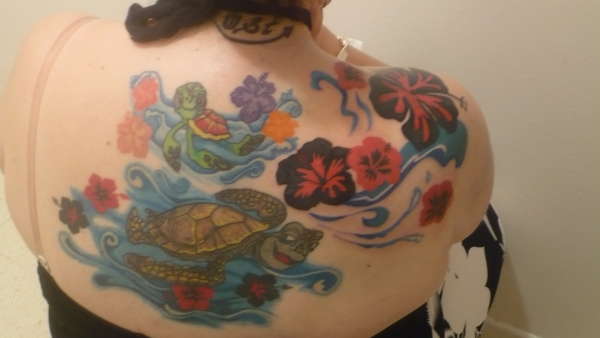 Full back view, still in progress! tattoo