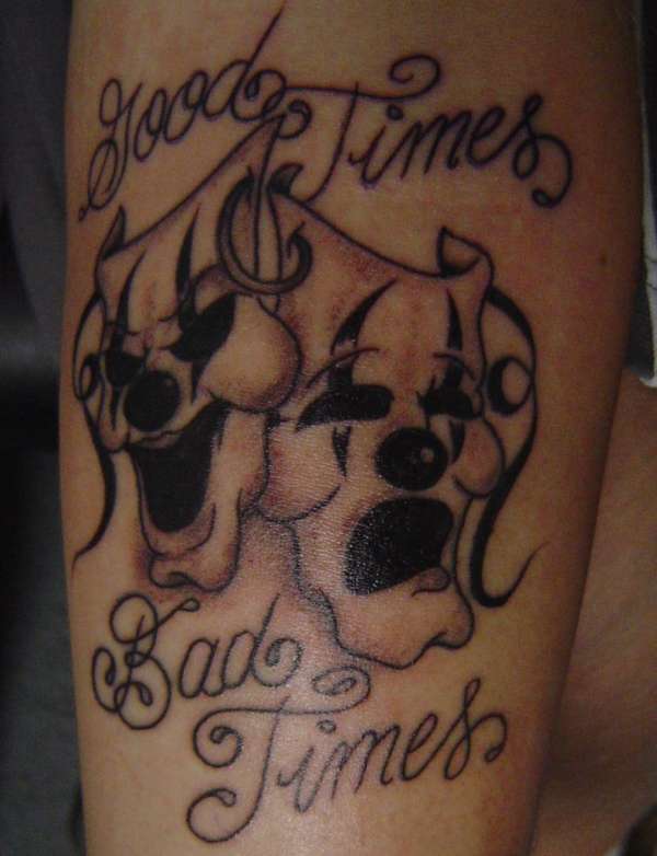 good times bad times masks tattoo