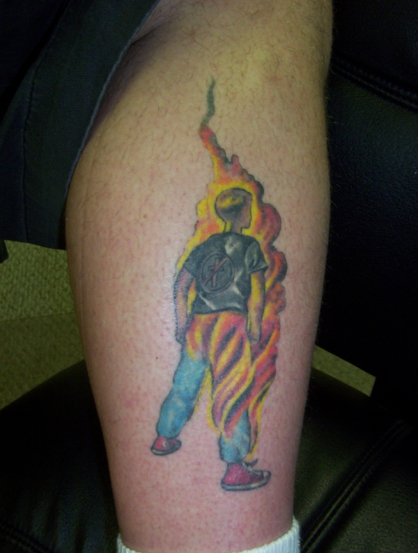 bad religion burning boy tattoo