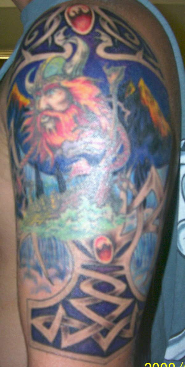 my viking tattoo after adding color tattoo