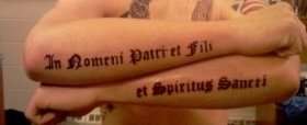 in nomeni patri et fili et spiritus sancti tattoo