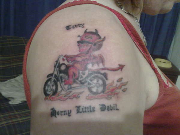 Devil on a bike tattoo