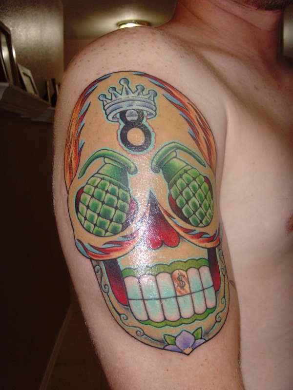 kaboom skully tattoo