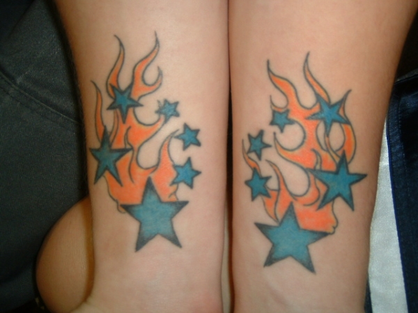 Flaming Stars tattoo