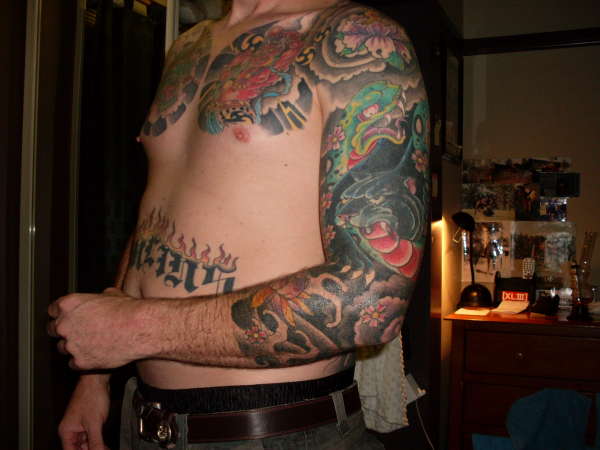 japanese arm/chest tattoo