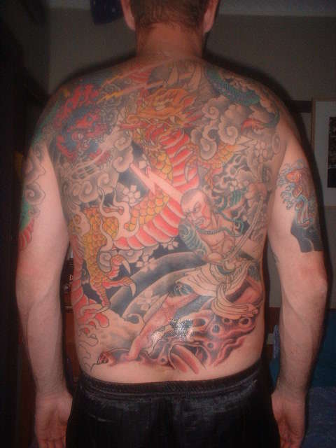 japanese back piece in progress. tattoo