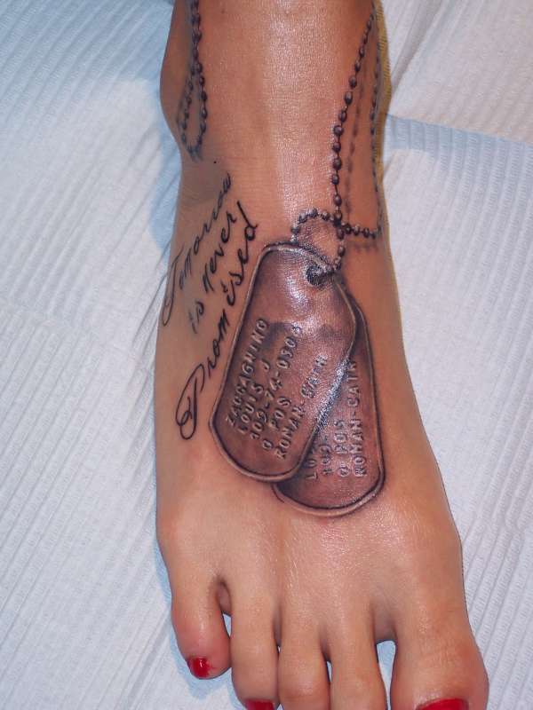 Dog Tags (top view) tattoo