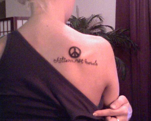 "Actions Not Words" tattoo