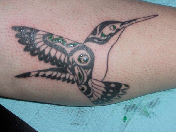 Hummingbird Coastal Art tattoo