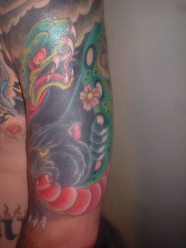 japanese half arm.cover up tattoo