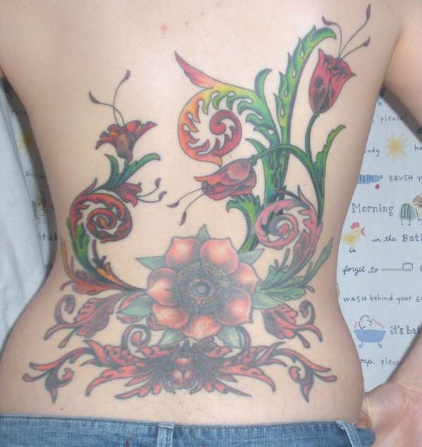 Full Back Flowers tattoo