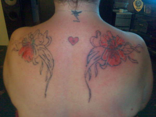 shoulder orchids tattoo