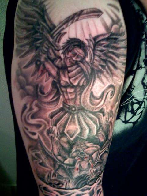St. Michael Finished tattoo