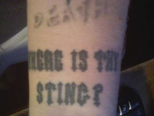 DEATH  Where Is Thy Sting? tattoo