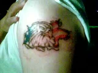 first ink, only an hour old here tattoo