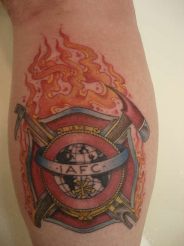 Maltese Cross With IAFC tattoo