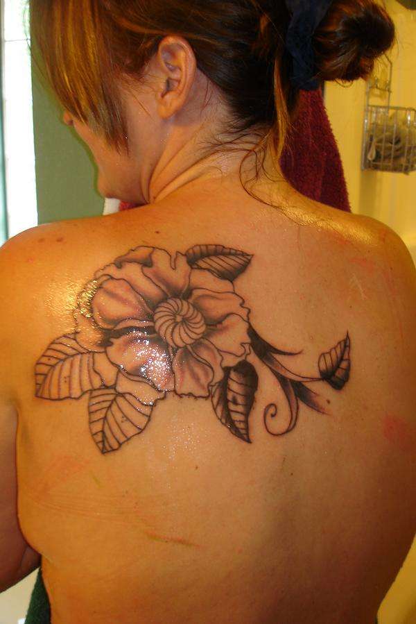 The start to my wifes back piece tattoo