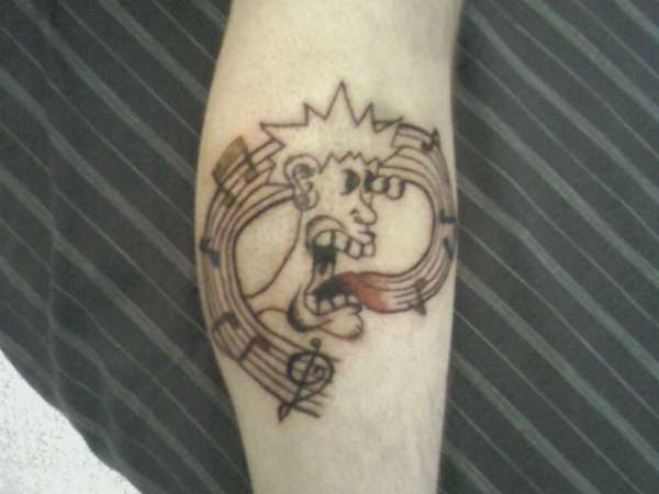 my art on my budys leg tattoo