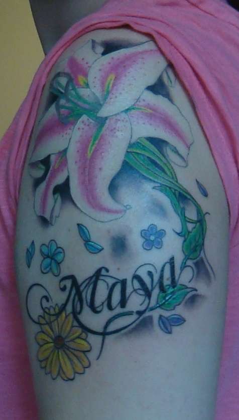 floral piece tattoo