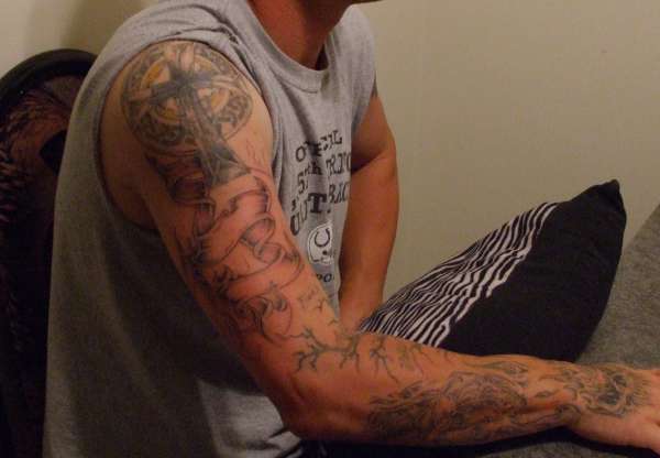 Part of full arm tattoo